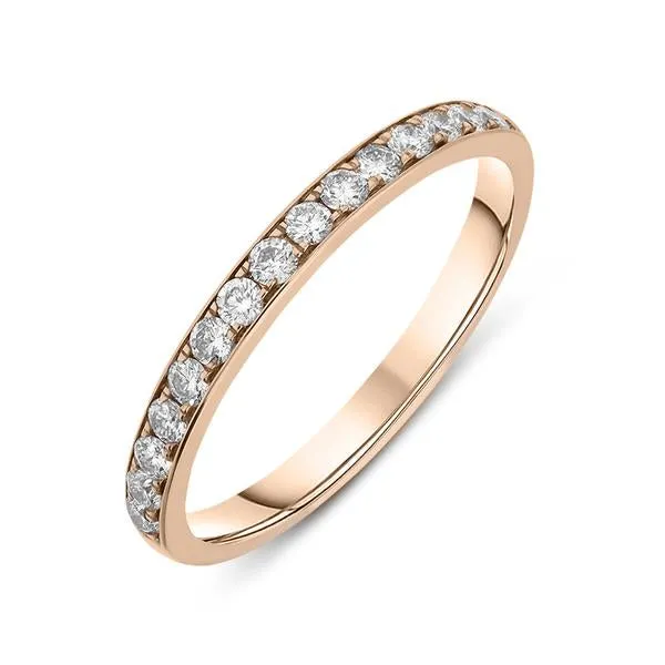 18ct Rose Gold 0.25ct Diamond Channel Set Wedding Half Eternity Ring