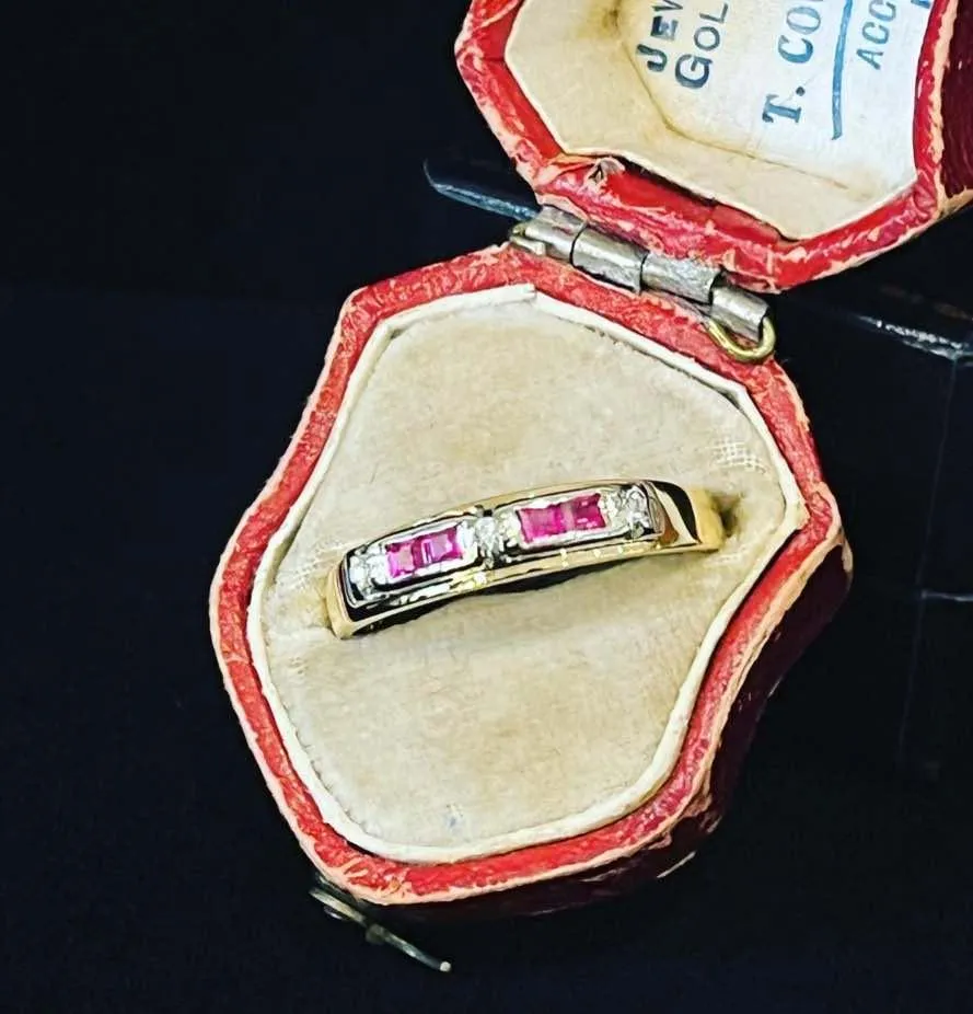 1970s Ruby and Diamond Wedding Ring