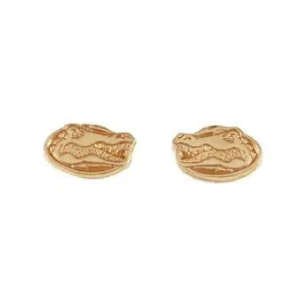 3/8" 14K Gold Gator Head Stud Earrings