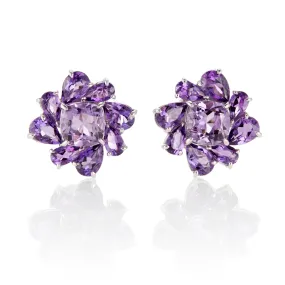 Amethyst Flower Earrings