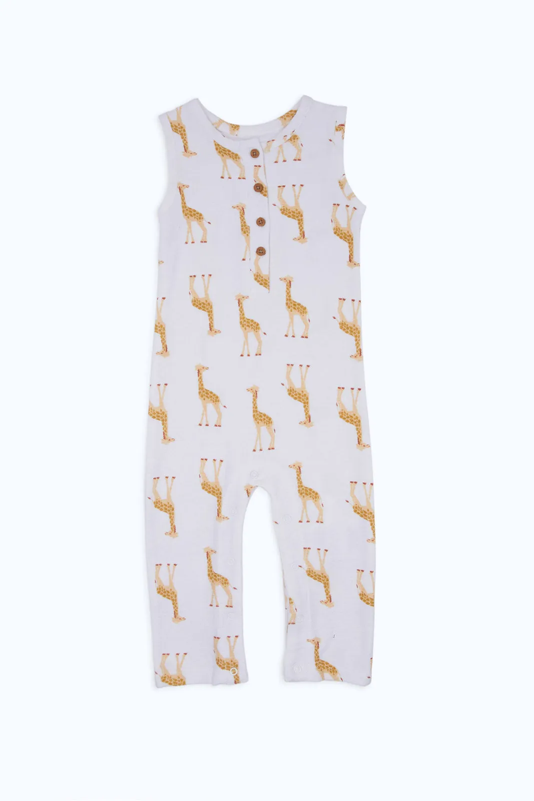 Baby Boys Beige Printed Romper