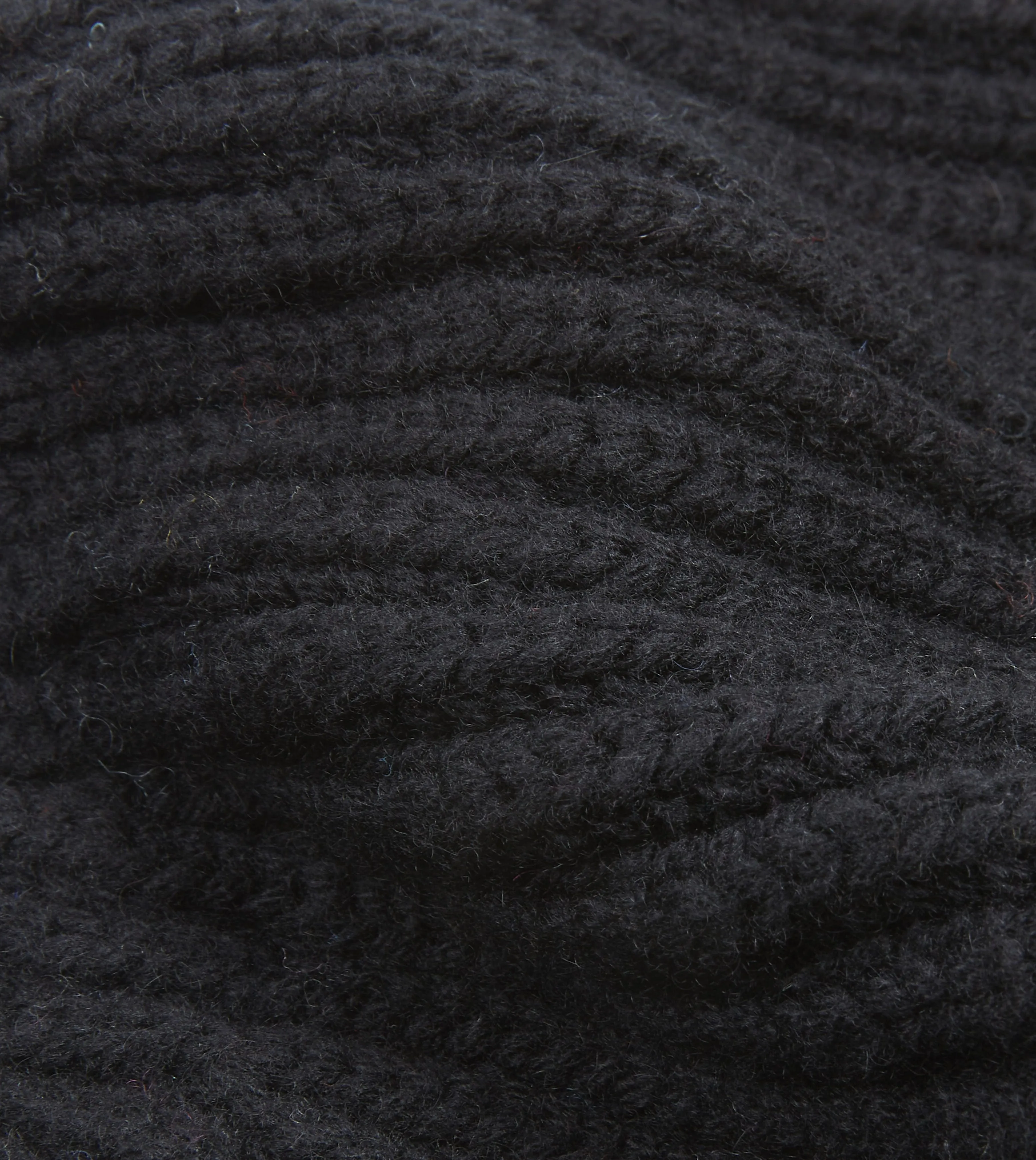 Black Cashmere Ribbed Knit Cap