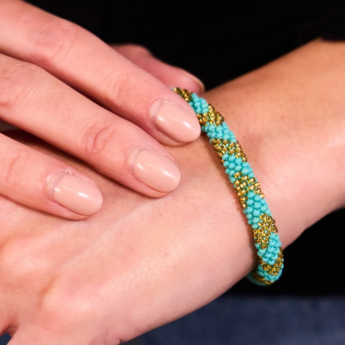 Golden Tropic | Himalayan Glass Bead Bracelet