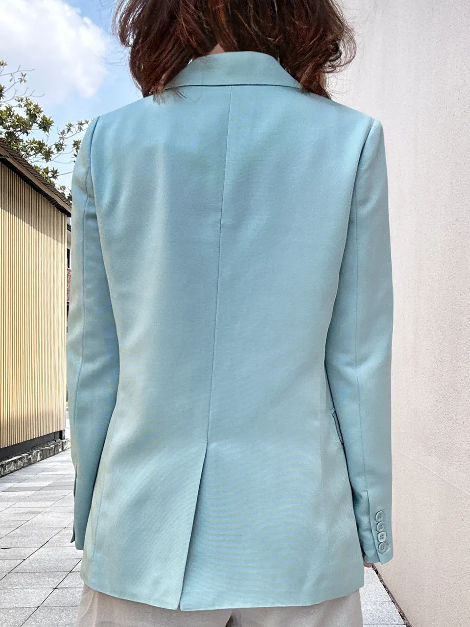 Green Patch Pocket Single Button Longline Blazer