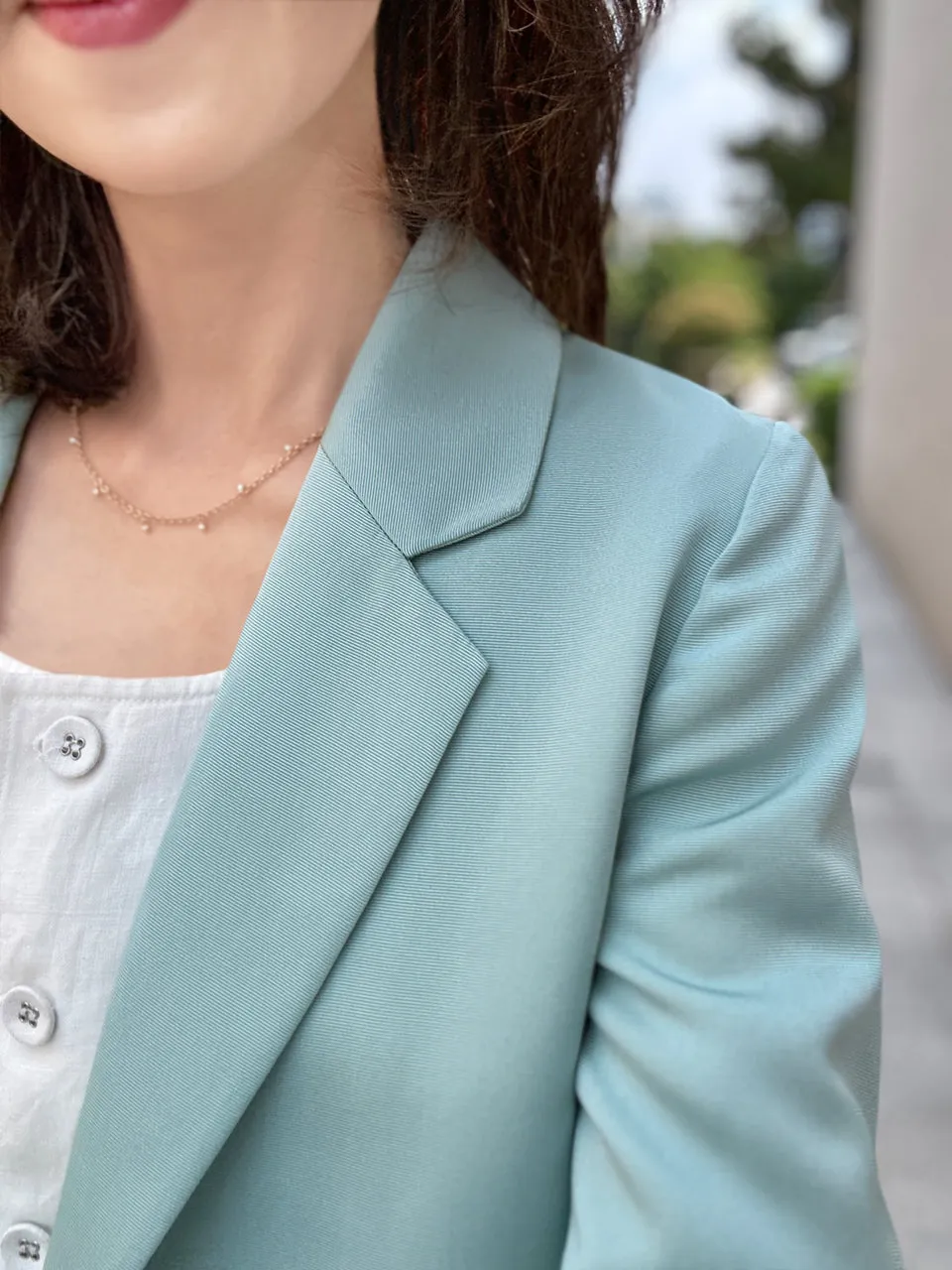 Green Patch Pocket Single Button Longline Blazer