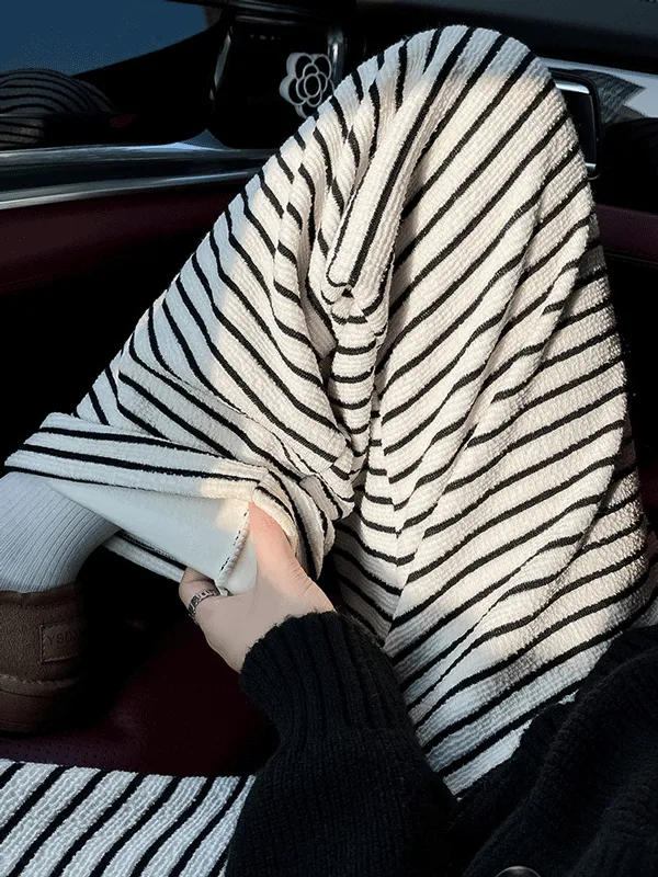 High Waist Loose Thick Striped Long Pants