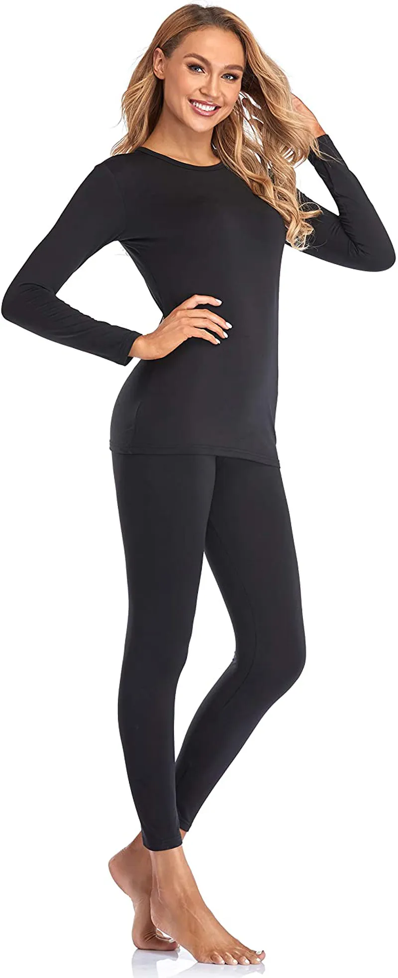 Malist Women's Thermal Underwear Ultra Soft Long Johns Top with Fleece Lined Set