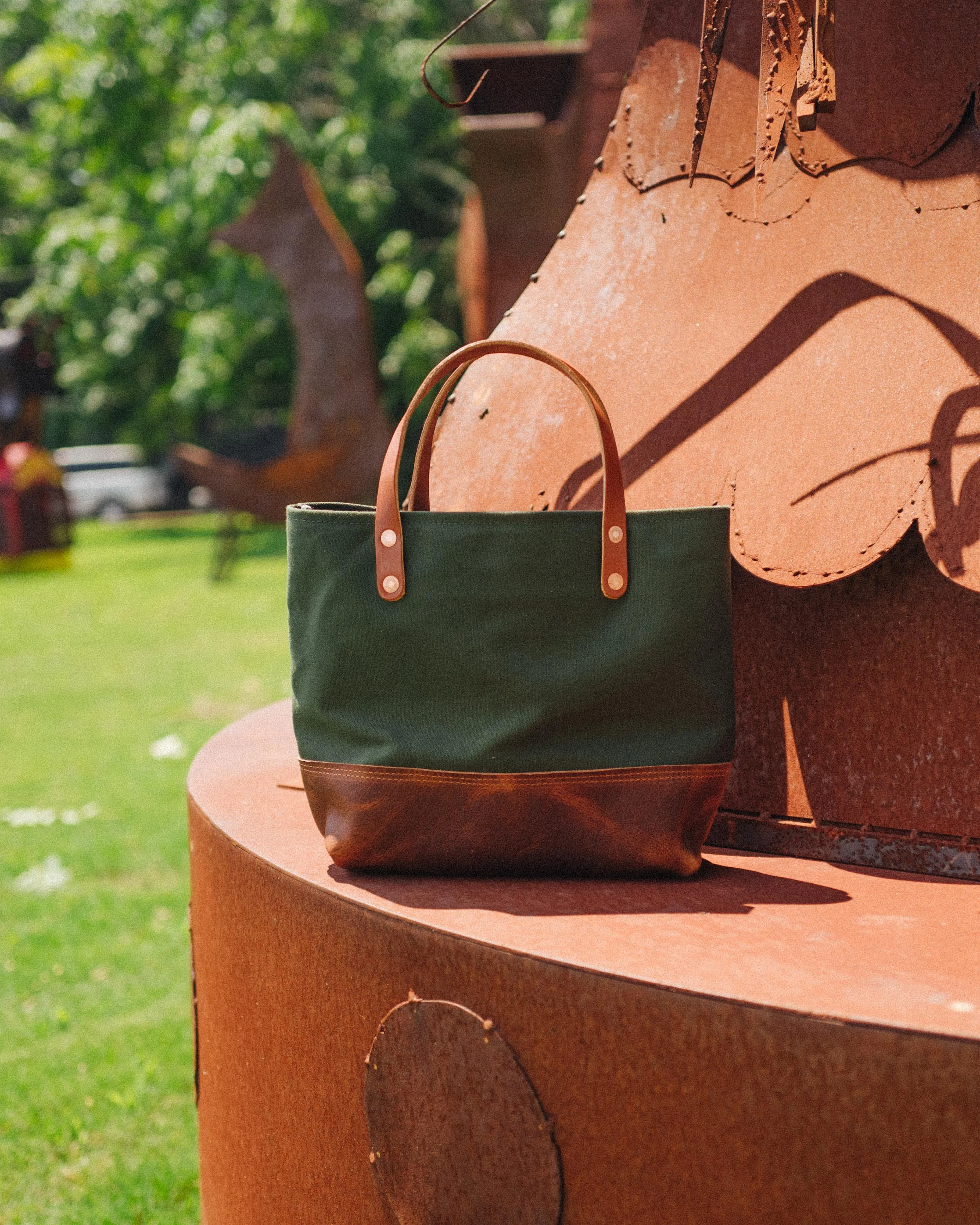 Navy Canvas Mini Panel Tote