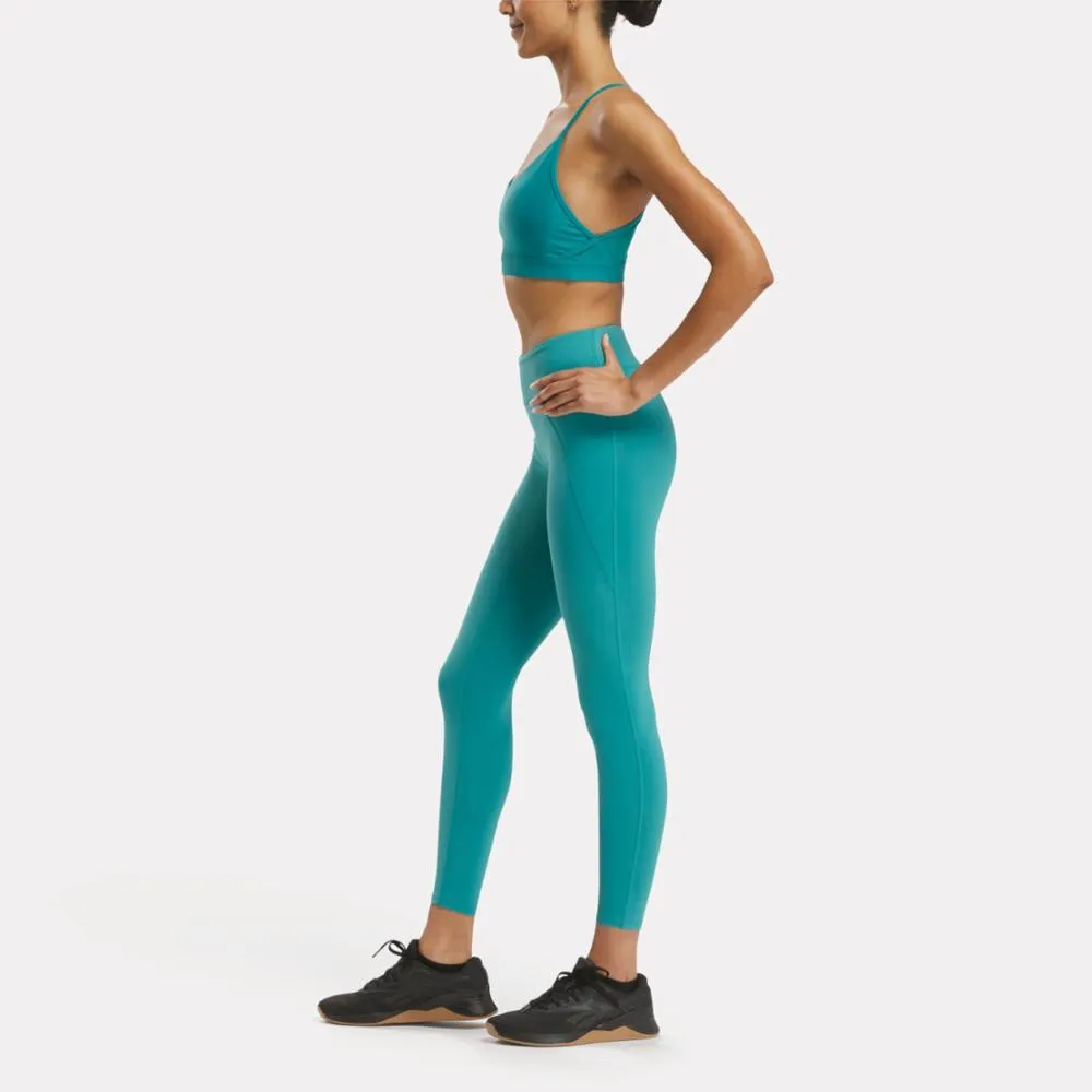 Reebok Apparel Women Lux Strappy Sports Bra TEAM TEAL