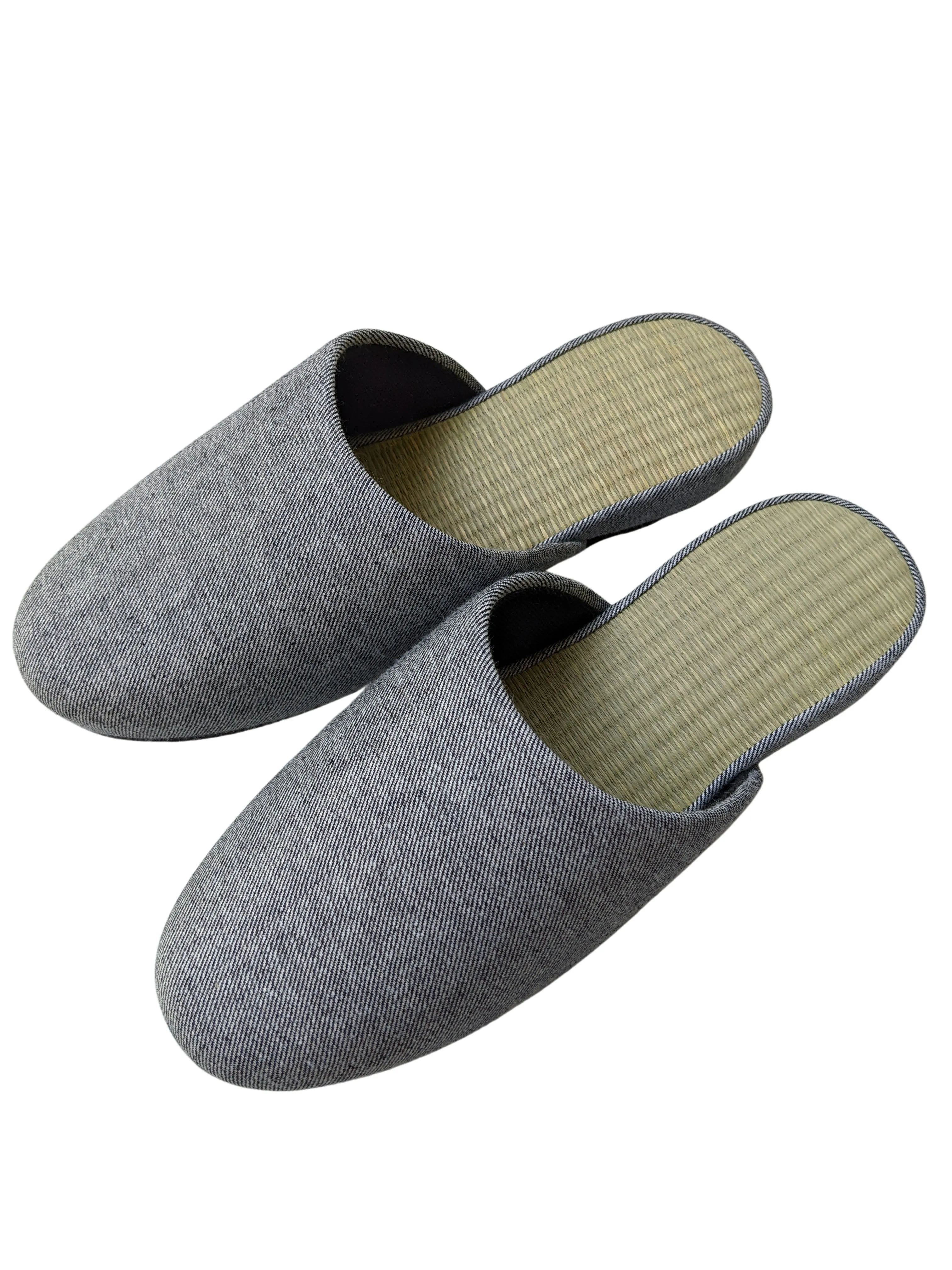 TATAMI Denim Slippers B-Type  [Black Wool Felt Sole] / Simple [Denim Hiroshima]