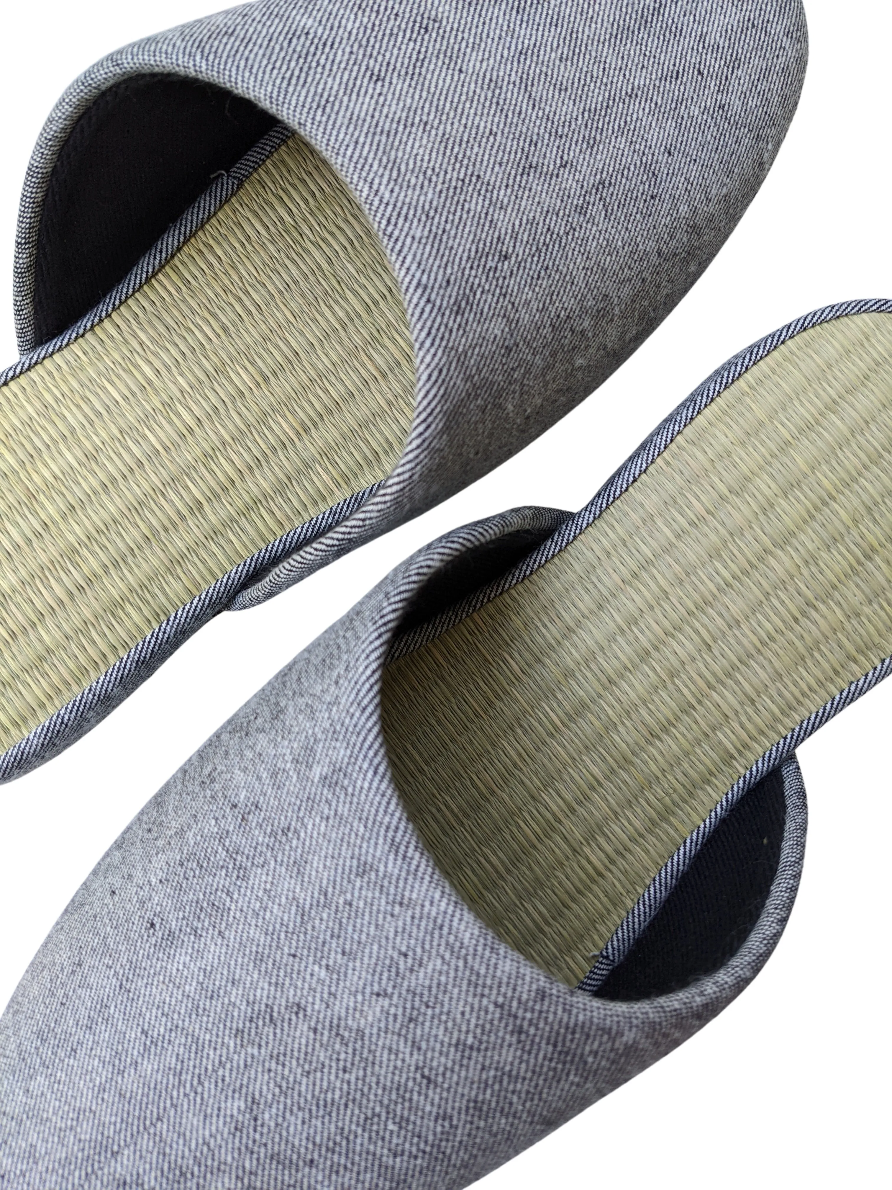 TATAMI Denim Slippers B-Type  [Black Wool Felt Sole] / Simple [Denim Hiroshima]