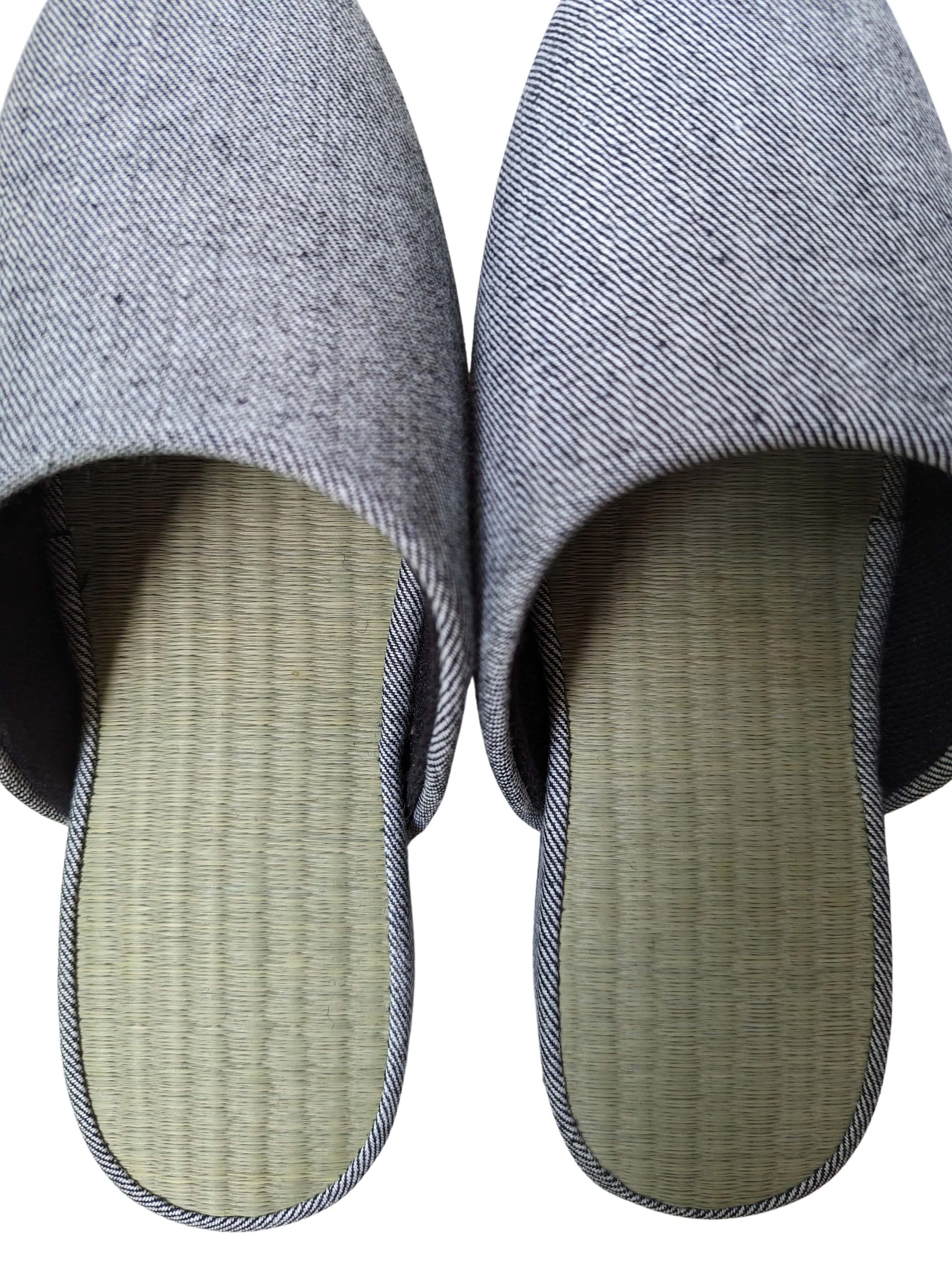 TATAMI Denim Slippers B-Type  [Black Wool Felt Sole] / Simple [Denim Hiroshima]