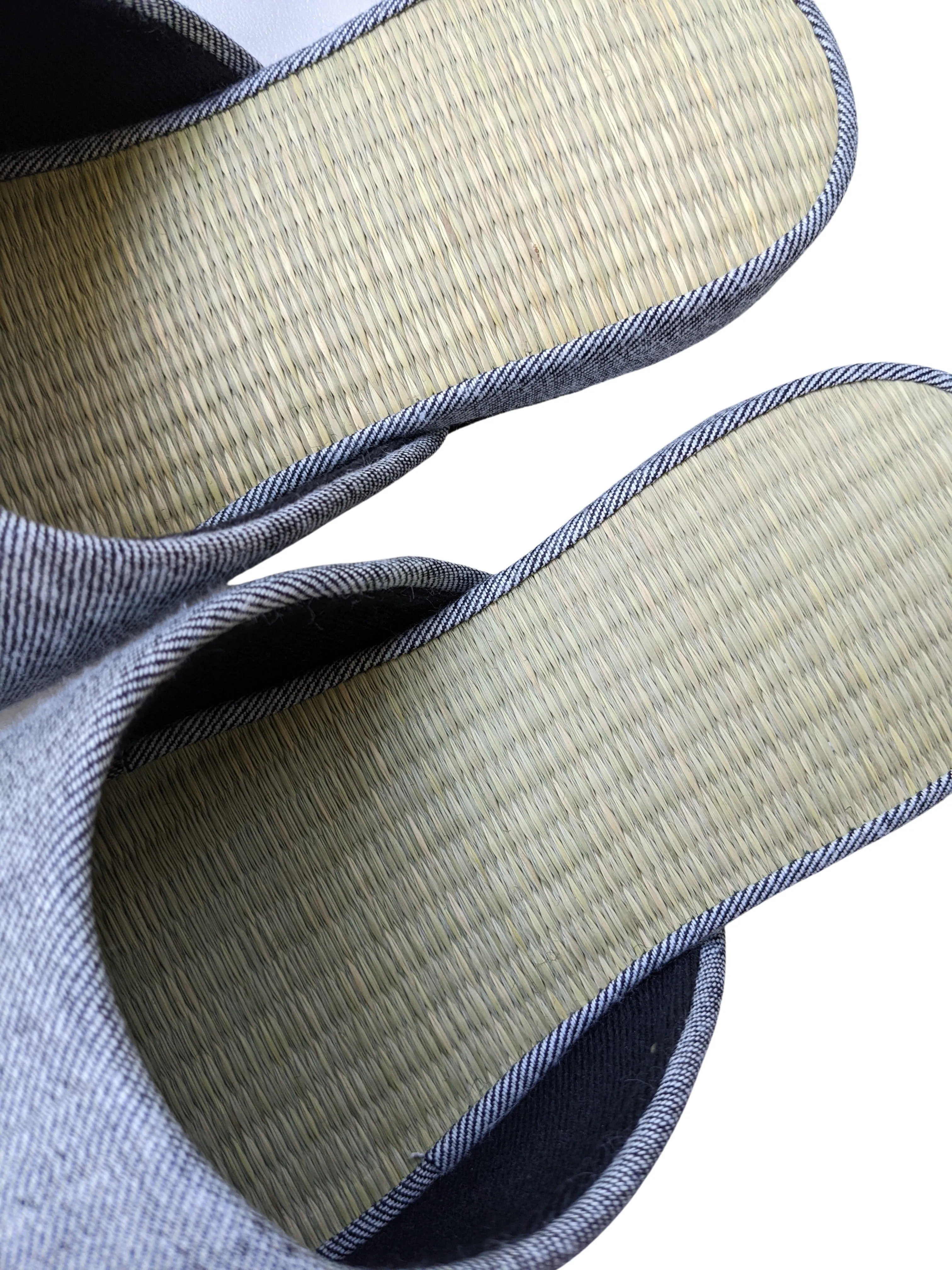 TATAMI Denim Slippers B-Type  [Black Wool Felt Sole] / Simple [Denim Hiroshima]