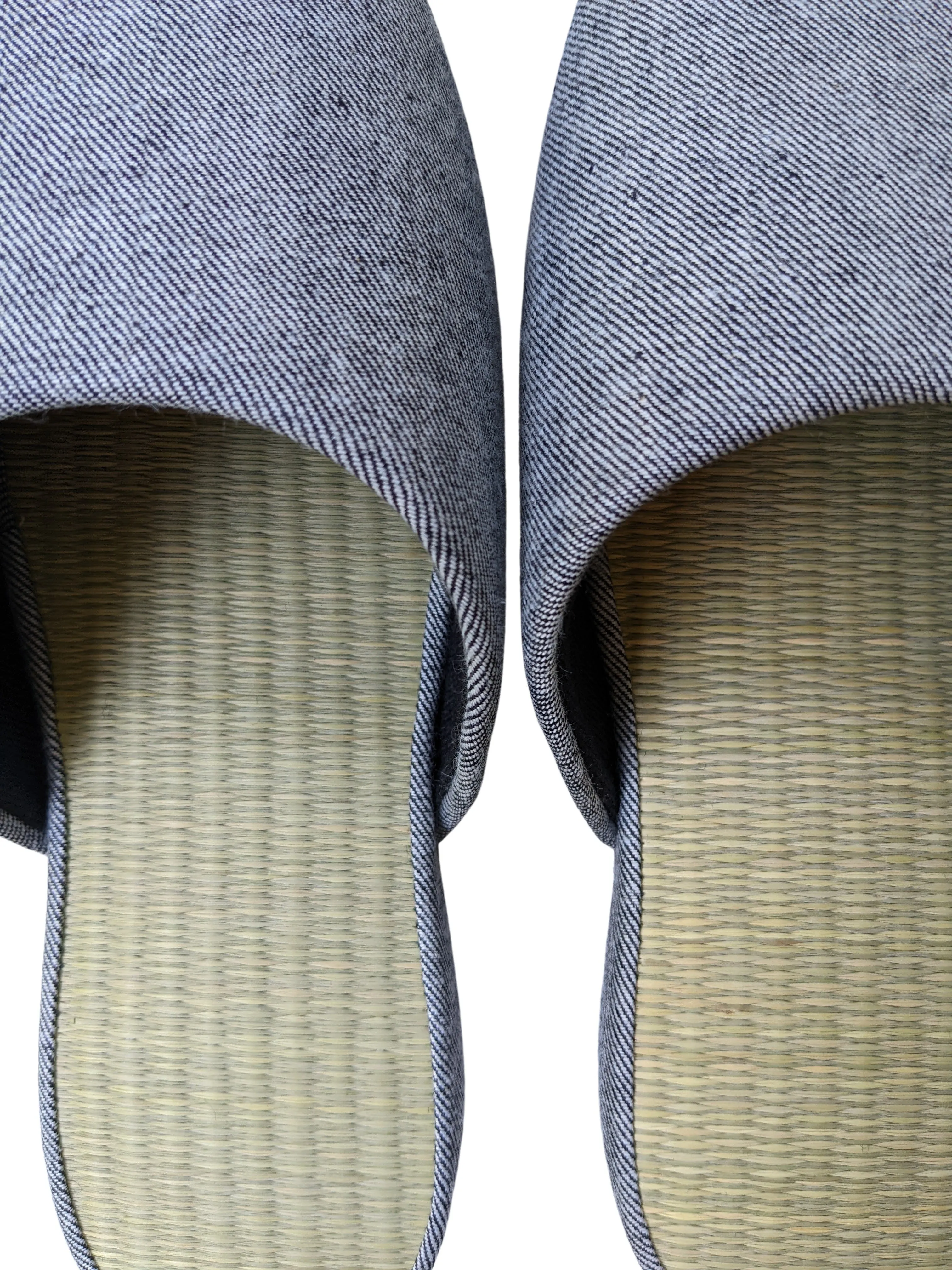 TATAMI Denim Slippers B-Type  [Black Wool Felt Sole] / Simple [Denim Hiroshima]