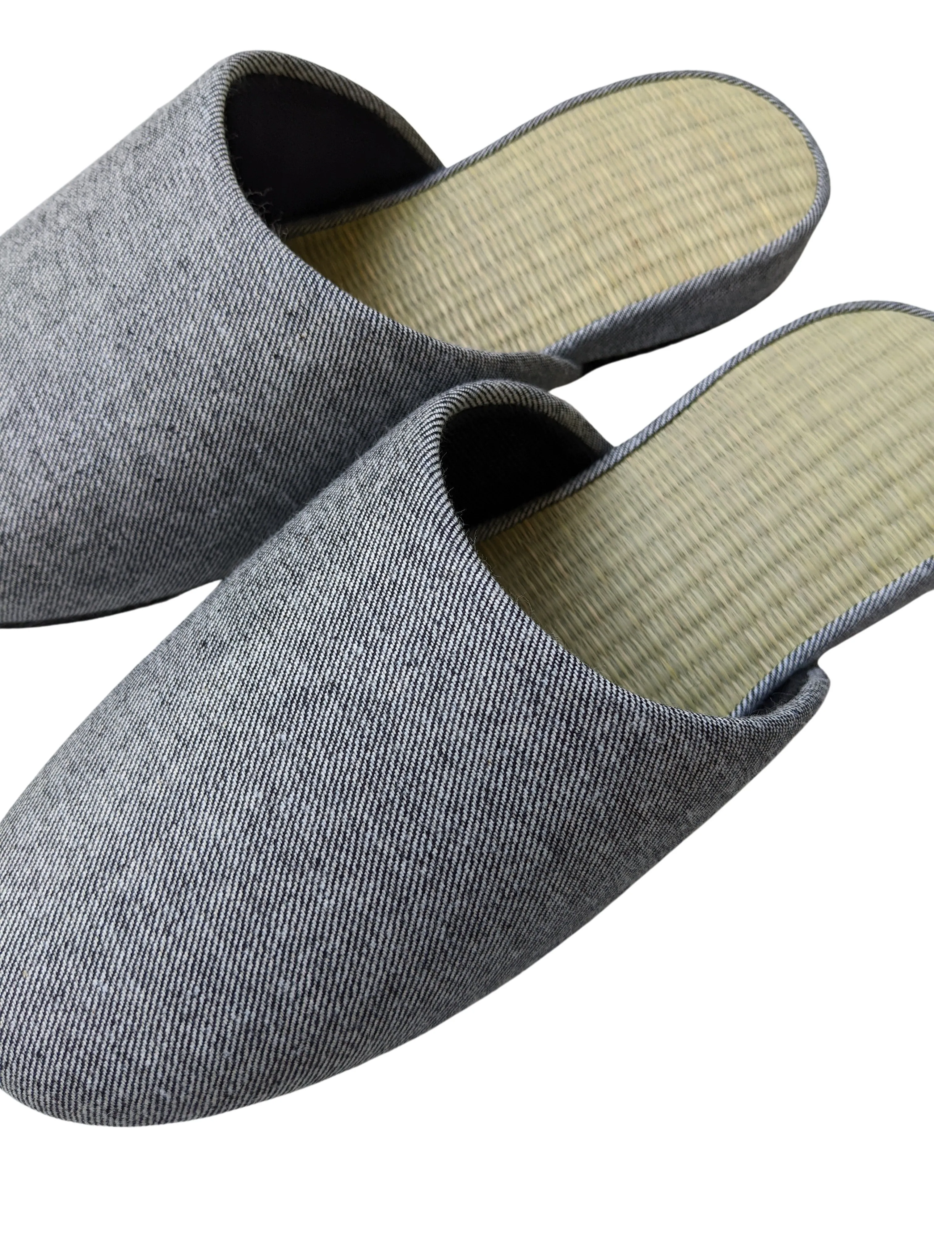 TATAMI Denim Slippers B-Type  [Black Wool Felt Sole] / Simple [Denim Hiroshima]