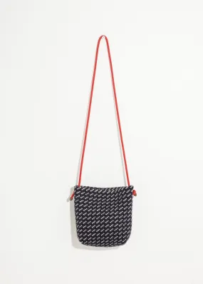 Wool Shoulder Pouch in Black/White -UEB